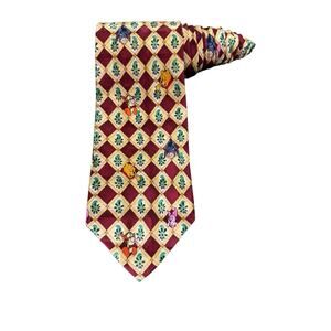 Disney Winnie The Pooh Eeyore Tigger Piglet Diamond Pattern Necktie Silk